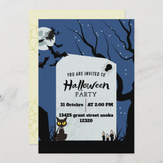 Spooktacular Vibes Halloween Ghost Birthday Invit Invitation