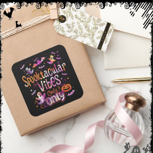 Spooktacular Vibes Only   ExDesigner   Halloween Square Sticker