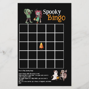 SpooktacularHalloween Bash Spooky Bingo Card