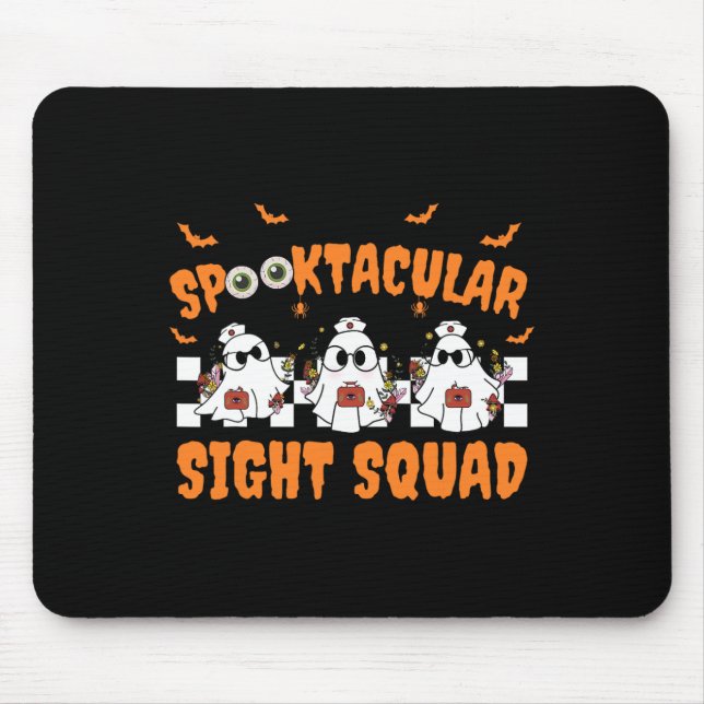 Spooktocular Sight Squad Ghost Halloween Optometry Mouse Pad (Front)