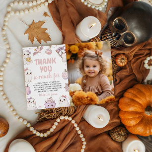 Spooky 1st Birthday Photo Thank You Invitation