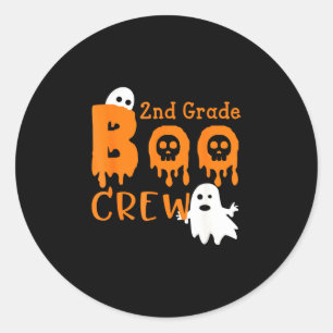 Spooky 2nd grade boo crew - scary ghosts  classic round sticker