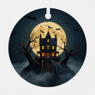 Spooky 3D Haunted House Halloween Ornament