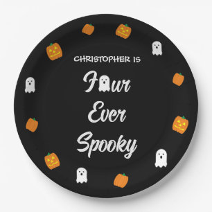 Spooky 4th Birthday Paper Plate