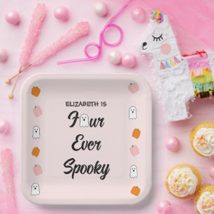 Spooky 4th Birthday Paper Plate