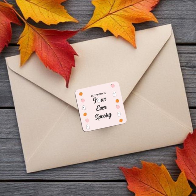 Spooky 4th Birthday Square Sticker (Creator Uploaded)