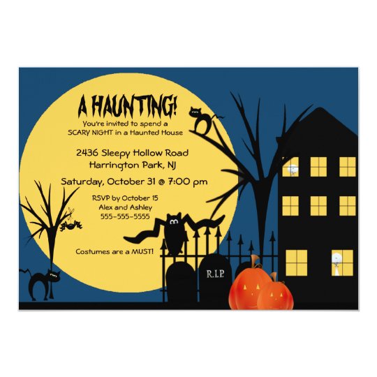 Spooky A Haunting Halloween Party Invitation