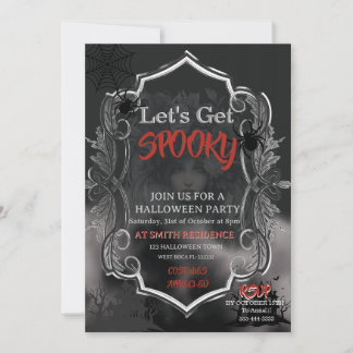 Spooky Adult Halloween Party Vintage Invitation