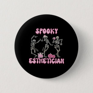 Spooky Aesthetician Halloween Skeleton Skin Therap 6 Cm Round Badge