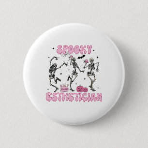 Spooky Aesthetician Halloween Skeleton Skin Therap 6 Cm Round Badge