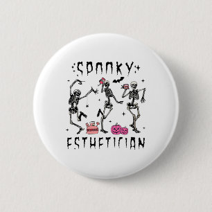 Spooky Aesthetician Skeleton Halloween Design 6 Cm Round Badge