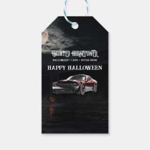 Spooky American Muscle Car Halloween Party Gift Tags