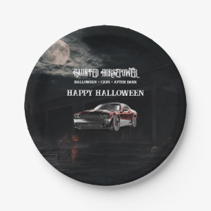 Spooky American Muscle Car Halloween Party Paper Plate