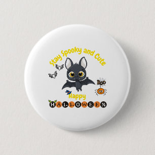 Spooky And Cute Halloween Bat 6 Cm Round Badge