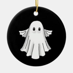 Spooky and Cute Halloween Ghost Ceramic Ornament