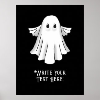 Spooky and Cute Halloween Ghost Poster