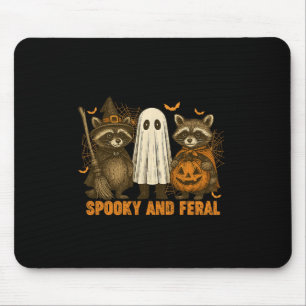 Spooky And Feral Cute Ghost Racoon Halloween Costu Mouse Pad