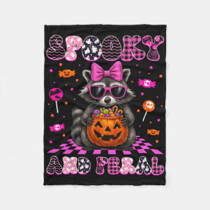 Spooky And Feral Cute Racoon Halloween Costumes W Fleece Blanket