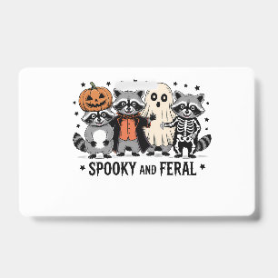 Spooky and Feral Funny Halloween Racoon ID Badge