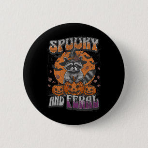 Spooky And Feral Groovy For Racoon Lovers Racoon 6 Cm Round Badge