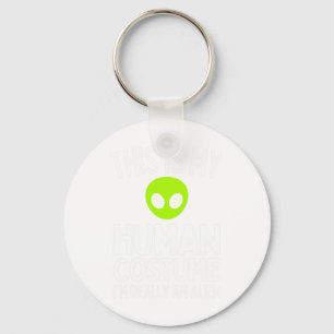 Spooky And Feral Halloween Cute Ghost Racoon Tric Key Ring