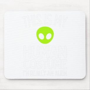 Spooky And Feral Halloween Cute Ghost Racoon Tric Mouse Pad