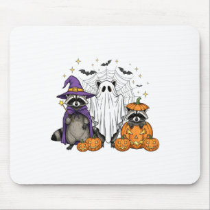 Spooky And Feral Halloween Racoon Ghost Witch Tri Mouse Pad