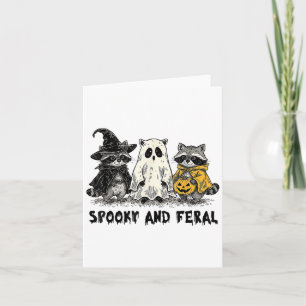 Spooky And Feral Halloween Racoon Spooky Season T Card
