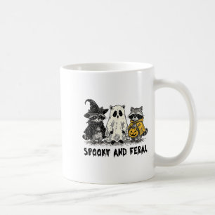 Spooky And Feral Halloween Racoon Spooky Season T Coffee Mug
