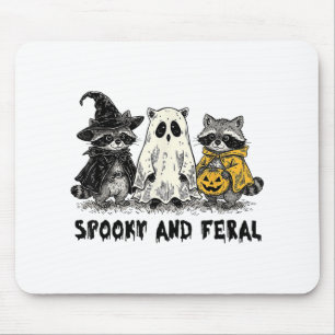 Spooky And Feral Halloween Racoon Spooky Season T Mouse Pad