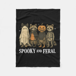 Spooky And Feral Racoon, Cute Trendy, Womens Hall Fleece Blanket