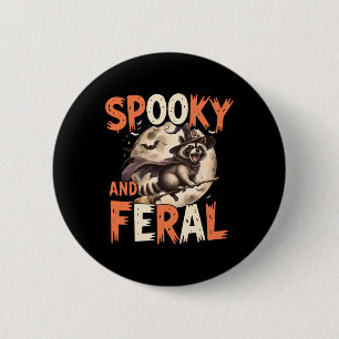 Spooky And Feral Racoon Halloween Funny Halloween 6 Cm Round Badge