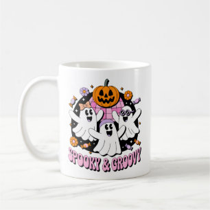 Spooky And Groovy Disco Ghosts Retro Halloween Coffee Mug