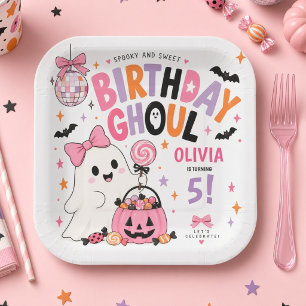 Spooky and Sweet Birthday Ghoul Personalised Paper Plate