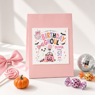 Spooky and Sweet Birthday Ghoul Personalised Square Sticker