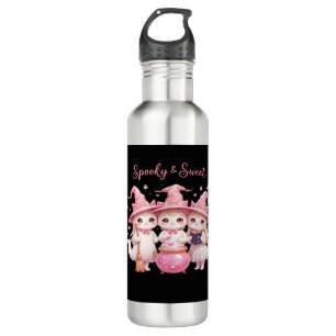 Spooky and Sweet Cute Witch Cat Oversized T-Shirt 710 Ml Water Bottle