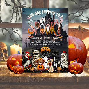 Spooky Animal Costume Party Invitation