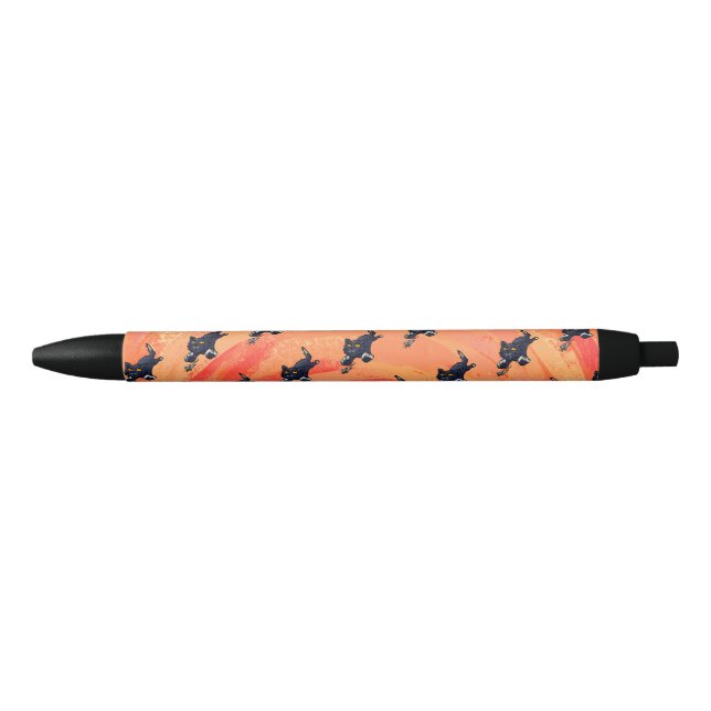 Spooky Animals Cat and Mouse Black Ink Pen (Front)