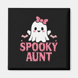 Spooky Aunt Family Cute Pink White Ghost Boo Hallo Magnet