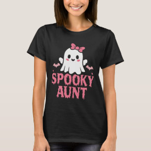 Spooky Aunt Family Cute Pink White Ghost Boo Hallo T-Shirt
