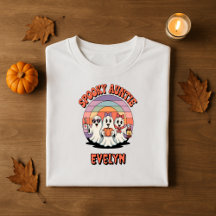 Spooky Auntie Retro ghost Halloween Womens