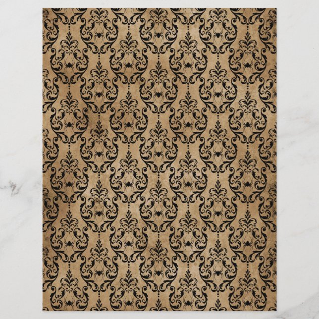 Spooky Autumn Gothic Scrapbook Paper Sheet (Front)