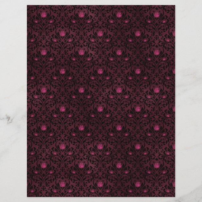 Spooky Autumn Gothic Scrapbook Paper Sheet (Front)