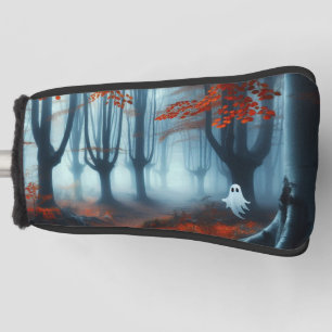 Spooky Autumn woods with a ghost Golf Head Cover