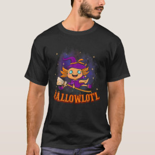 Spooky Axolotl Halloween Cute Axolotl Witch On Bro T-Shirt