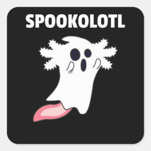 Spooky Axolotl Lovers Cute Animals For Halloween Square Sticker