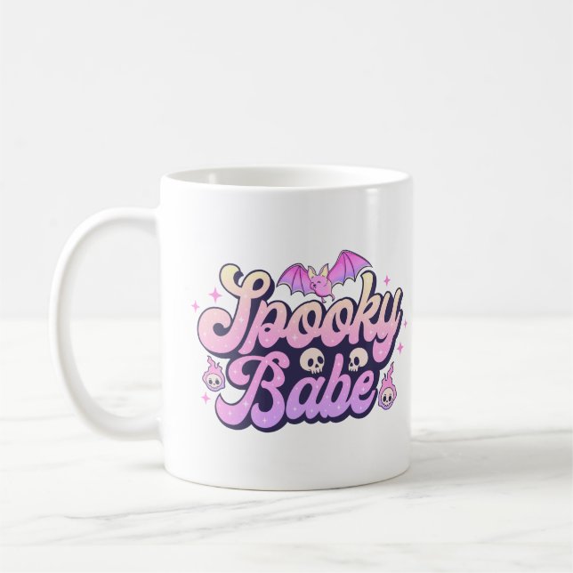 Spooky Babe Cute Halloween Coffee Mug (Left)