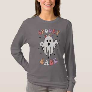 Spooky Babe Cute Halloween Ghost Quote T-Shirt
