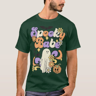 Spooky Babe Floral Ghost Boo Mum And Babe Matching T-Shirt