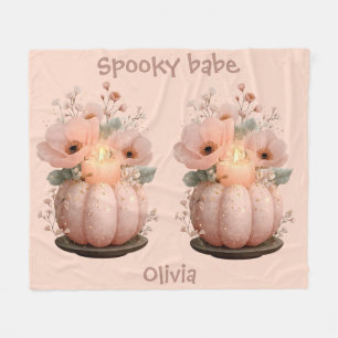 Spooky Babe Pumpkin for Girls Fleece Blanket